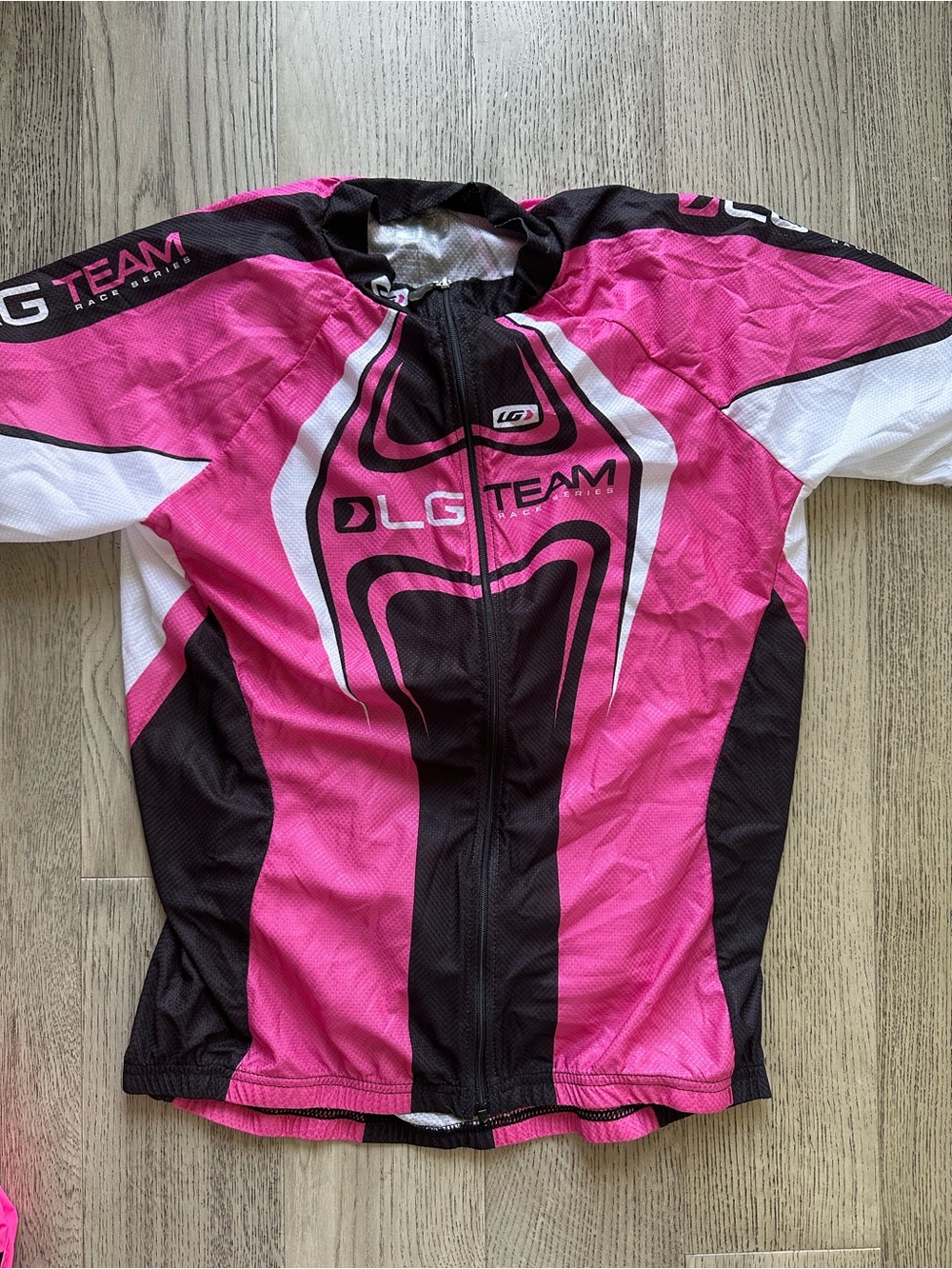 LG Team Women's Pink & Black Cycling Jersey - Short Sleeve